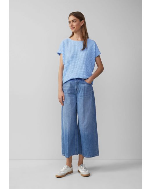 S.oliver Blue Shirttop Relaxed-Fit-Shirt in Struktur-Optik