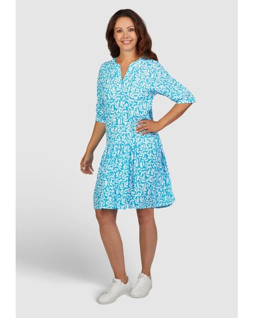 NAVIGAZIONE Blue A-Linien-Kleid (1-tlg) mit Allovermuster