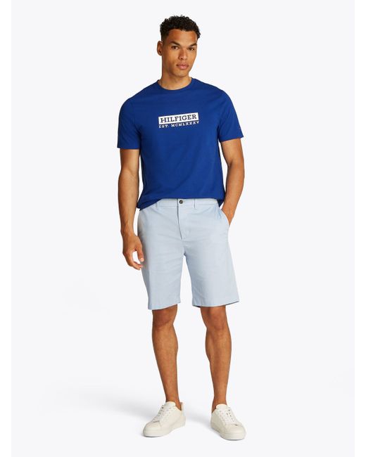 Tommy Hilfiger Shorts HARLEM PRINTED STRUCTURE SHORT Mit Gürtelschlaufen in Blue für Herren