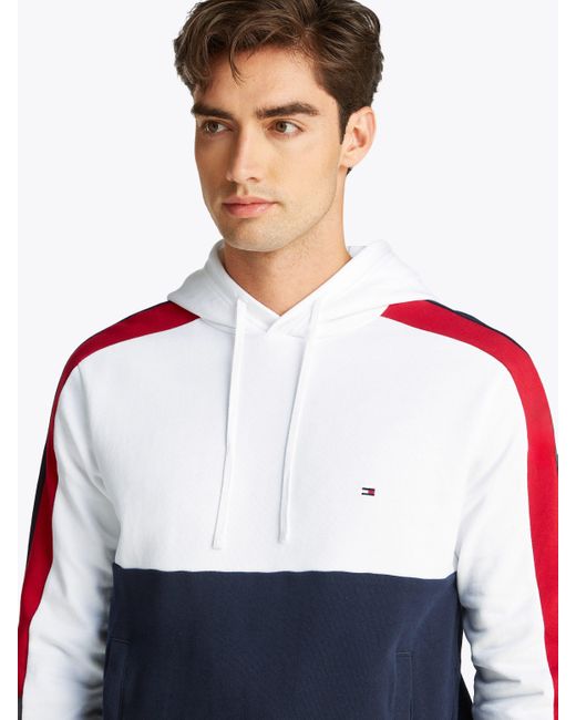 Tommy Hilfiger GLOBAL STRIPE BLOCK HOODIE in Blue für Herren