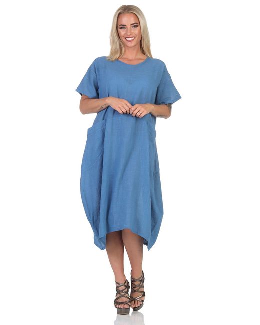 Mississhop Blue Sommerkleid Leicht und Lebendig – 100 % Baumwollkleid M.387