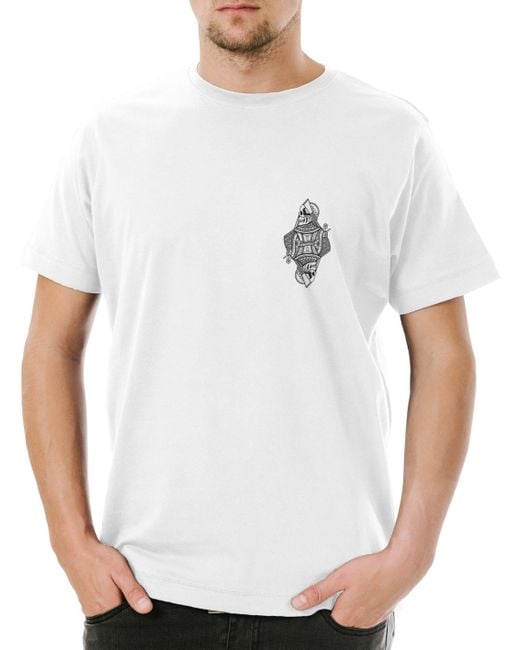 Urban Backwoods Print-Shirt Queen Of Skulls II T-Shirt Tattoo Oldschool Skull Schädel Poker in White für Herren