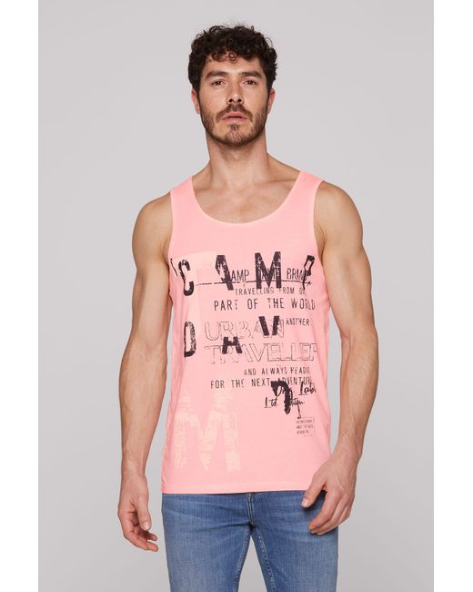 Camp David Tanktop aus Baumwolle in Pink für Herren