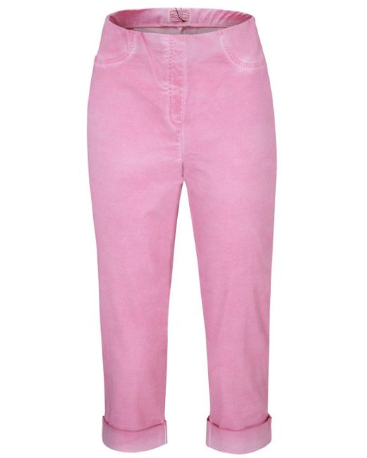 SteHmann Pink Caprihose Igor-532W in Waschoptik
