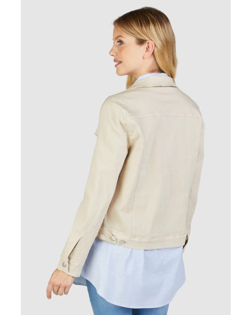 NAVIGAZIONE White Jeansjacke mit Kragen
