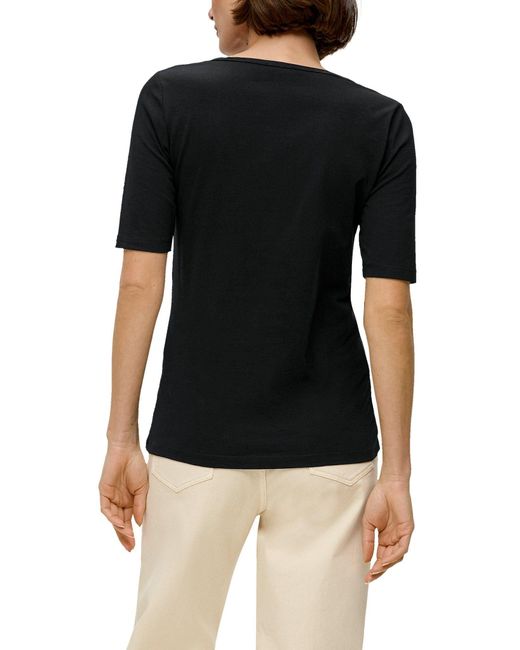 S.oliver Black T-Shirt mit längerem Kurzarm