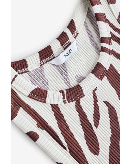 Next White Ä Geripptes Trägertop mit Racerback (1-tlg)
