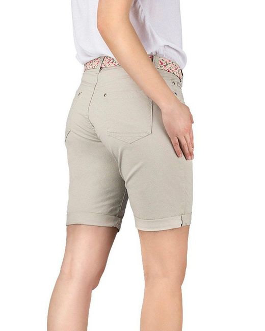 DENIMFY Gray Bermudas Shorts DFPia Regular Fit Chinoshorts mit Gürtel