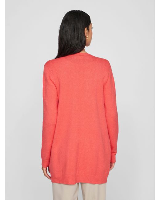 Vila Red Strickjacke VIRIL OPEN L/S KNIT CARDIGAN