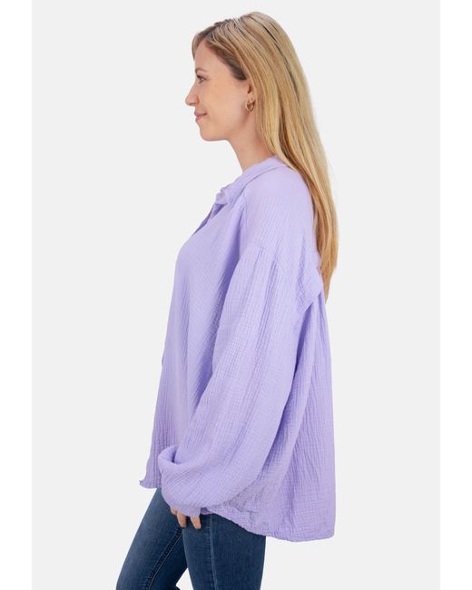 Seasons of April Purple Oversized Musselinbluse Sasha
