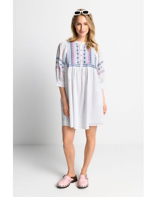 Rich & Royal White Midikleid mini dress with embroidery organic