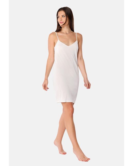 Bellivalini White Unterkleid glatt Petticoat V-Ausschnitt BLV50-271 (1-tlg)