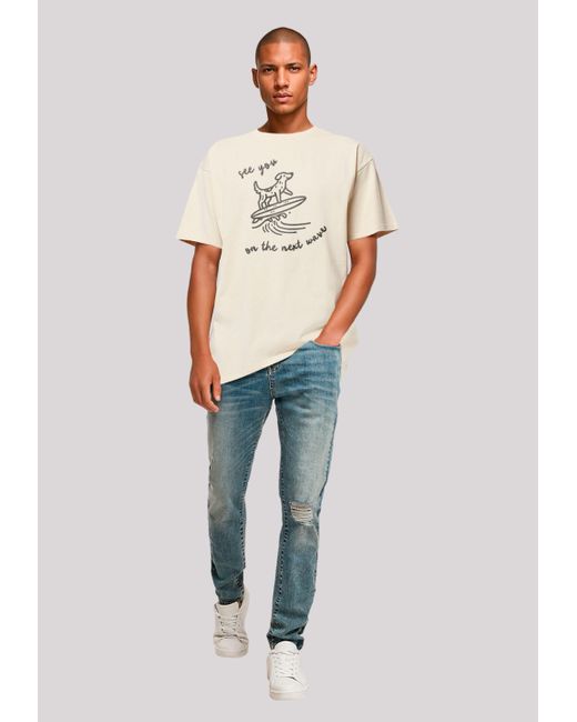 F4NT4STIC Shirt See You On The Next Wave Premium Qualität in Natural für Herren