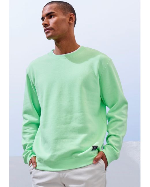 John Devin Langarm, Sweatshirt mit Rundhals, Baumwollmischung in Green für Herren