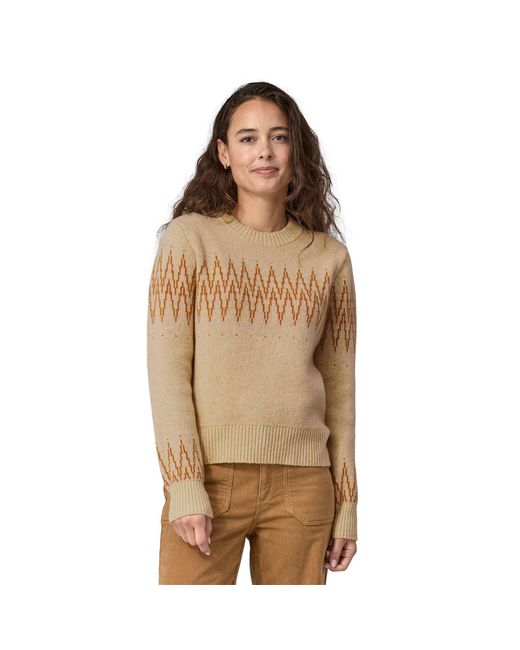 Patagonia Brown Sweatshirt W's Recycled Wool-Blend Crewneck Sweater