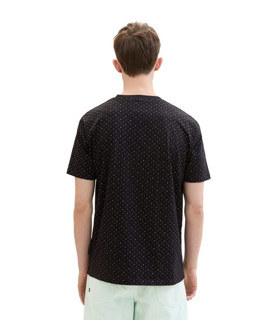 Tom Tailor Kurzarmshirt allover print t-shirt in Black für Herren