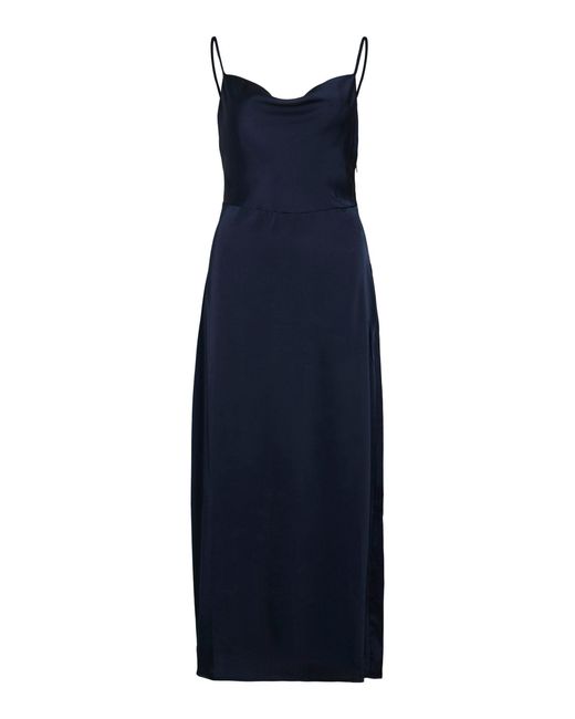 Vila Blue Abendkleid Legeres Satin Slip mit Spaghettiträgern