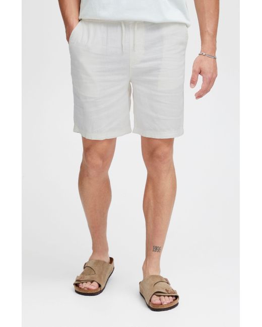 Solid Shorts SDAurelius Elasticated kurze Hose aus Leinenmix in White für Herren