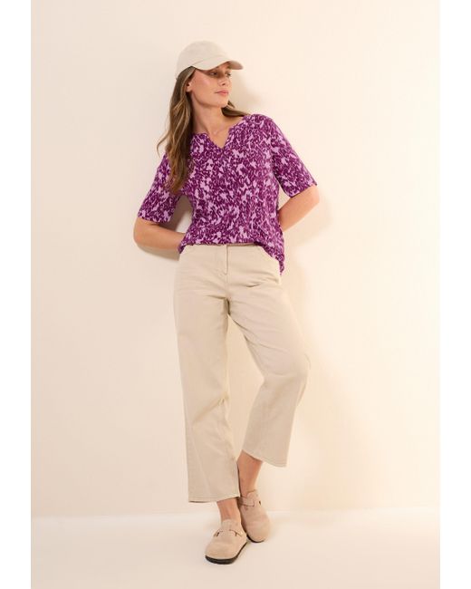 Cecil Purple Tunikashirt mit grafischem Muster