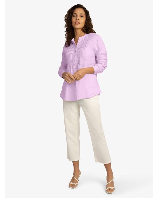 MINT & MIA Purple Blusenshirt aus hochwertigem Leinen Material mit Klassisch Stil