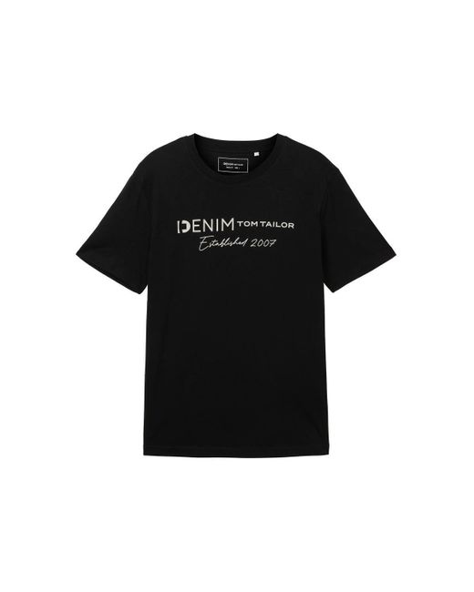 Tom Tailor Printed t-shirt in Black für Herren