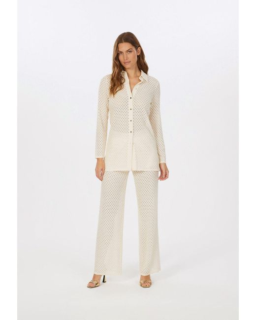 MARC AUREL Natural Stoffhose in Strick-Optik