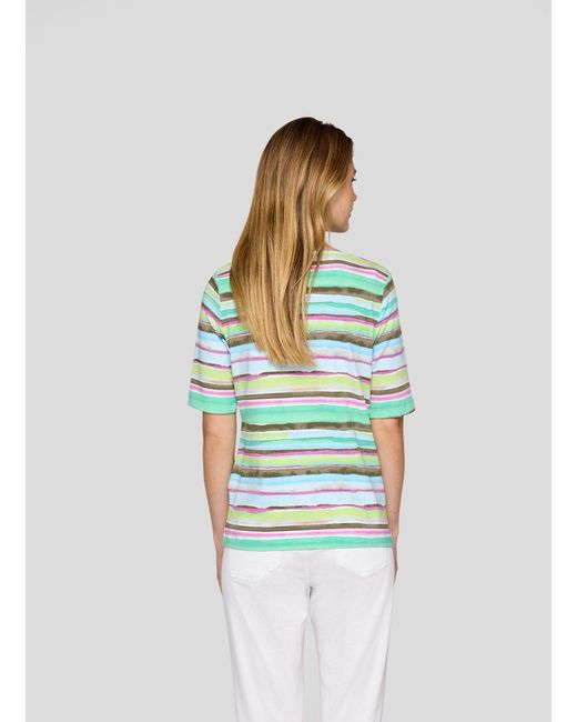 Rabe Green Rundhalsshirt mit grafischem Streifen-Muster
