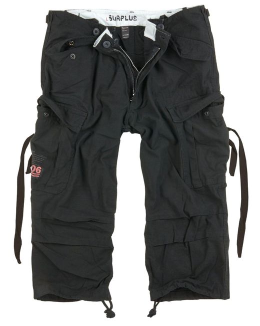 Trooper Cargoshorts Engineer 3/4 Baumwolle Sommer Shorts Kurze Hose Army in Black für Herren
