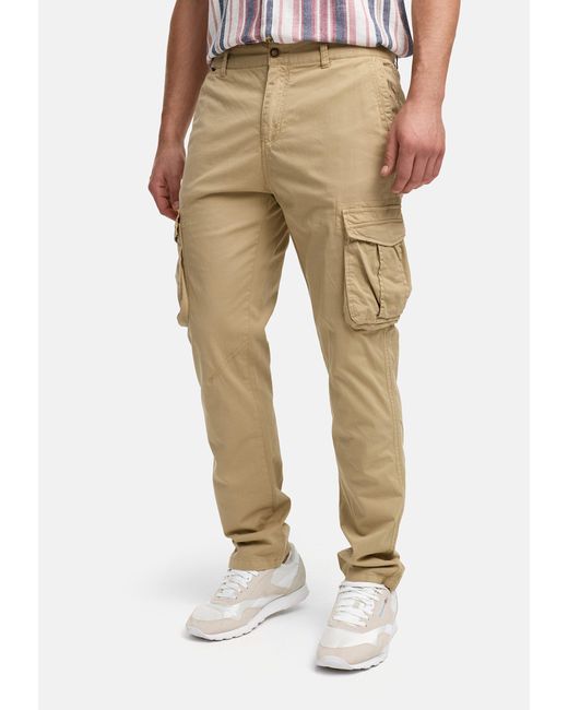 INDICODE Cargohose INRamen mit 6 praktischen Taschen in Natural für Herren