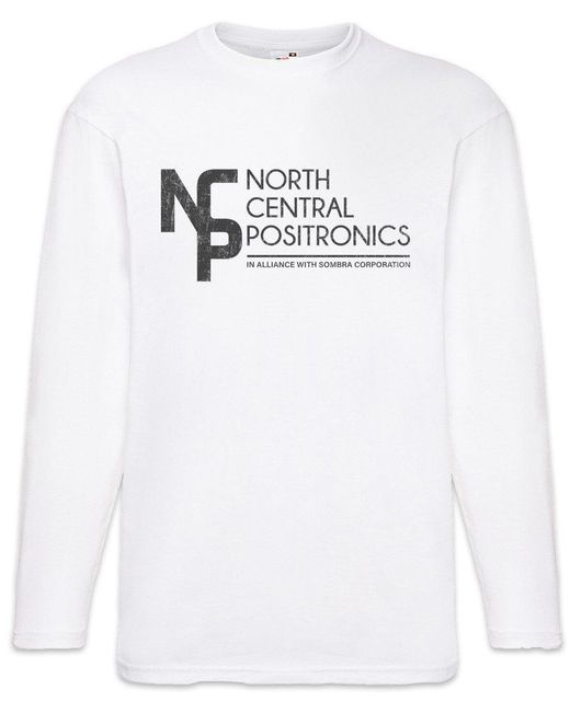 Urban Backwoods Langarmshirt North Central Positronics Langarm T-Shirt Der Dunkle The Dark Zeichen in White für Herren