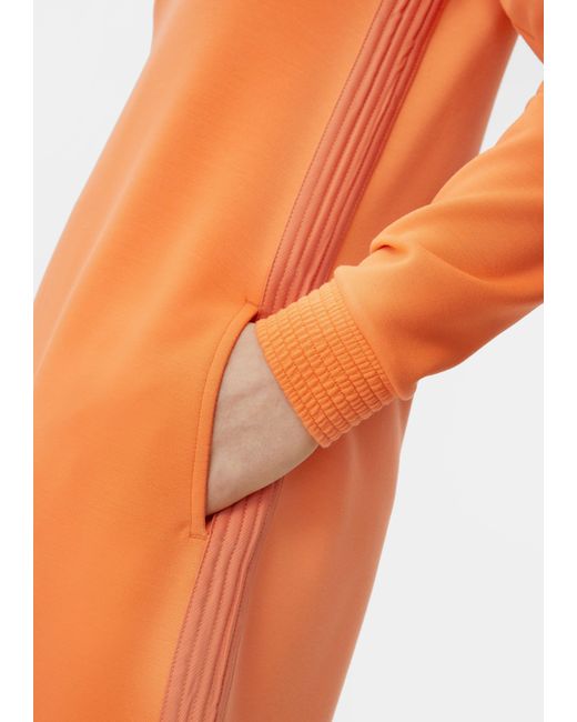 comma casual identity Orange Maxikleid Scuba-Kleid mit seitlichen Details Logo