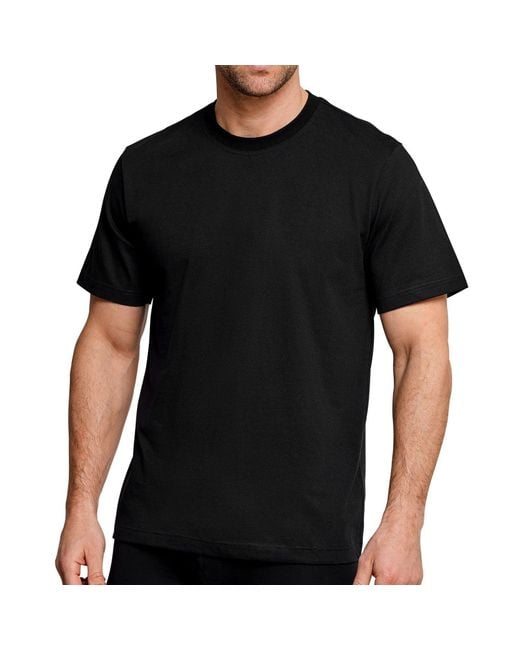 Schiesser Rundhalsshirt Single-Jersey American T-Shirt aus 100%  supergekämmter Baumwolle in Schwarz für Herren | Lyst DE