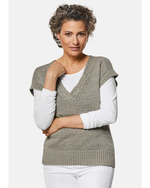 Goldner Gray Strickpullover Trageangenehmer Pullunder mit modischem Ausschnitt