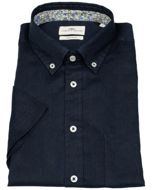 Fynch-Hatton Kurzarmhemd Button-Down-Kragen in Blue für Herren