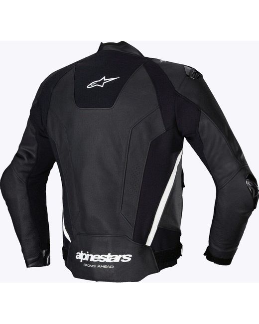 Alpinestars Motorradjacke Missile V3 Motorrad Lederjacke herausnehmbares Innenfutter in Black für Herren