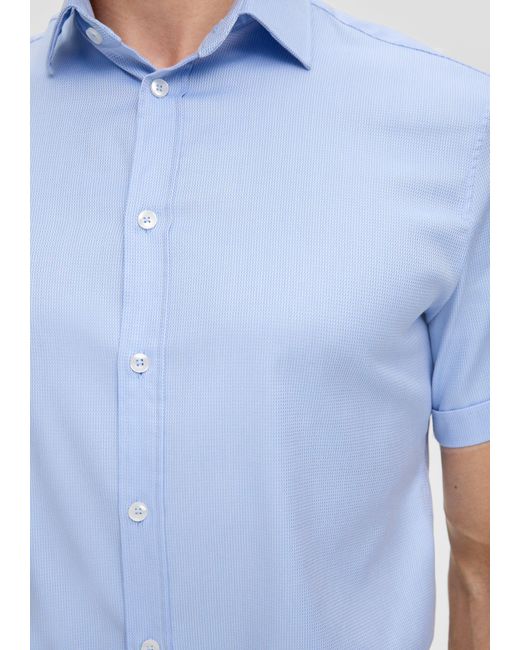 S.oliver Kurzarmhemd aus Baumwollstretch in Blue für Herren
