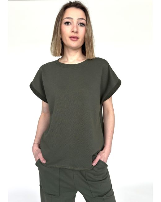 Zuckerwatte Green Sweatshirt mit modisch überschnittenem Arm, weicher Baumwolle Mix