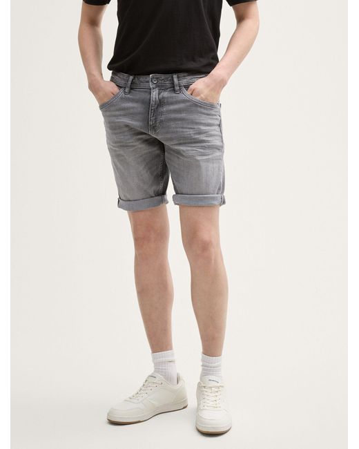 Tom Tailor Jeansshorts TTJOSH Regular Slim Jeans Shorts in Gray für Herren
