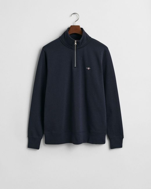 Gant Shield Sweatshirt mit halblangem Reißverschluss in Blue für Herren