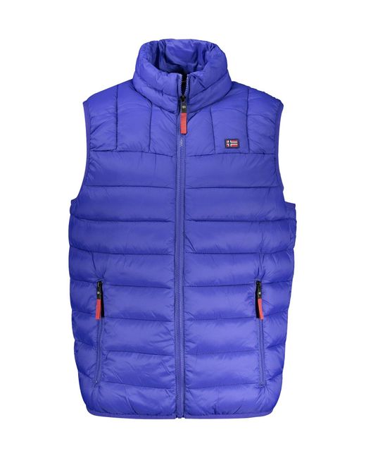 Norway 1963 Outdoorjacke Stilvolle Ärmellose Weste in Blau mit Funktionstaschen und Details in Blue für Herren