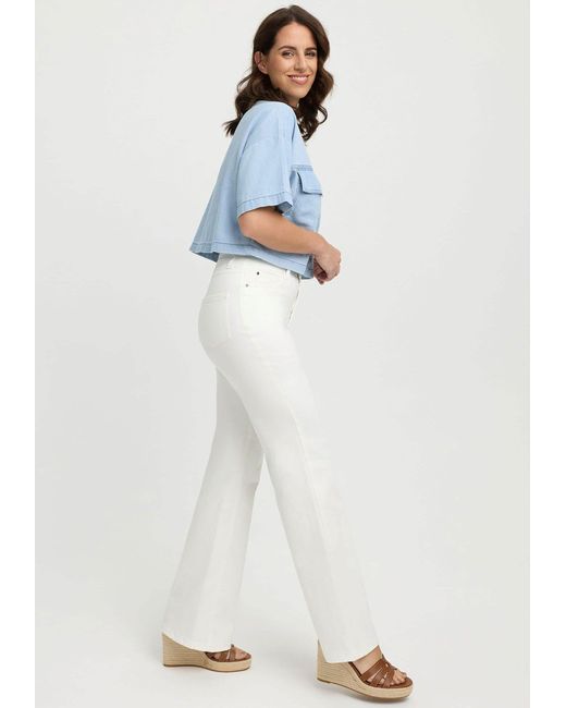 wonderjeans Blue Bootcut-Jeans mit hoher Taille