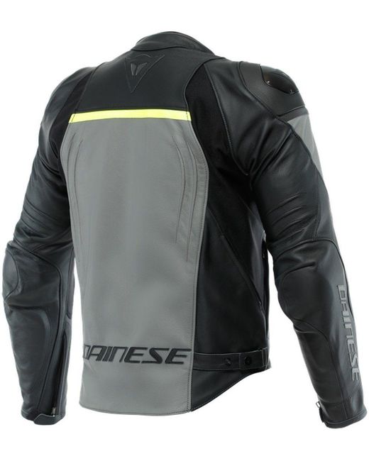 DAINESE Motorradjacke Racing 4 Motorrad Lederjacke Atmungsaktiv protektoren reflektierende robust in Black für Herren