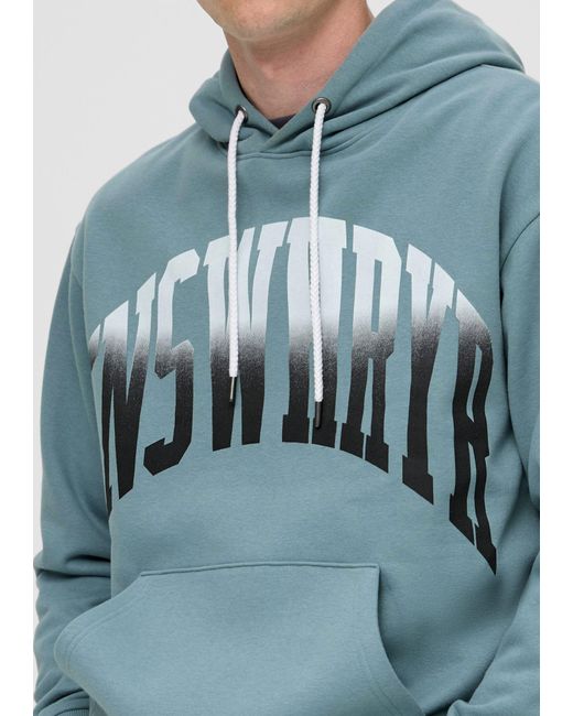QS Sweatshirt Hoodie mit Frontprint Logo in Blue für Herren