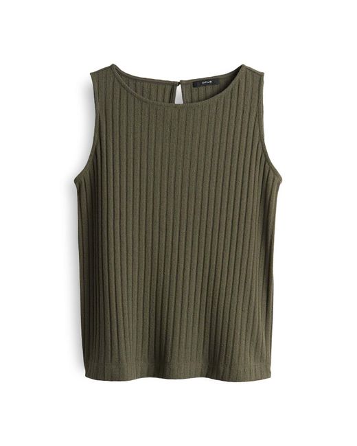 Opus Green Shirttop IPOMA SLIT Regular in Rippstruktur