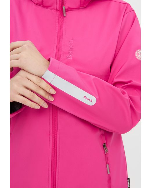 Bench Pink Funktionsjacke AIKO mit abnehmbarer Kapuze und reflektierenden Details