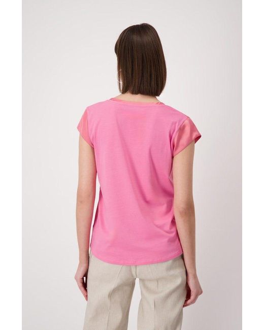 Monari Pink Kurzarmshirt Bluse rosa
