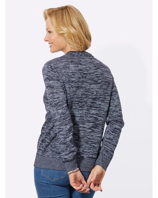 WITT Blue Strickpullover V-Ausschnitt-Pullover