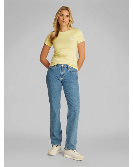 Calvin Klein Yellow T-Shirt 2- MONOLOGO SLIM TEE (Packung, 2er-Pack)