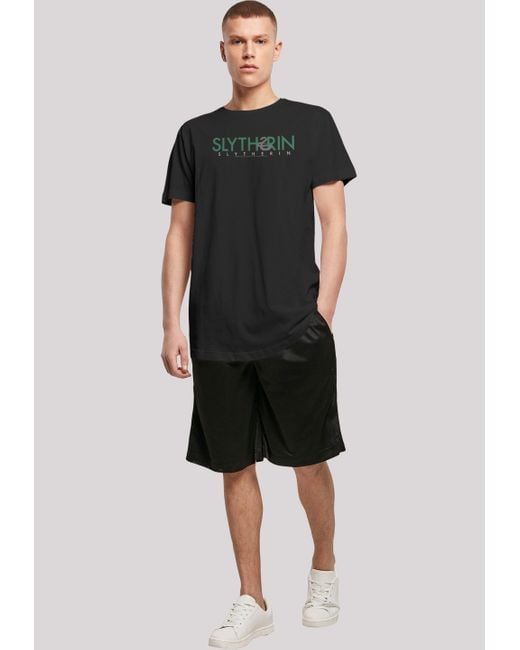 F4NT4STIC T-Shirt Harry Potter Slytherin Text Print in Black für Herren