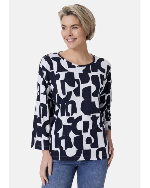 STOOKER WOMEN Blue CARLY T- /- - Loose Fit Print Shirt mit 3/4 Arm für